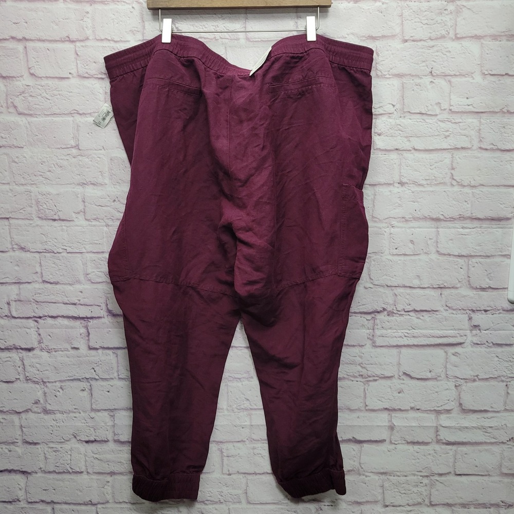 NEW Old Navy Linen Blend High Rise Jogger Womens XXL Relaxed Travel Boho Cottage - Picture 2 of 10